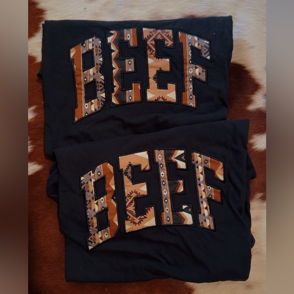 Western Embroidered “BEEF” Tee
Bold. Rustic. Ranch raised.